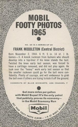 1965 Mobil Footy Photos SANFL #26 Frank Middleton Back